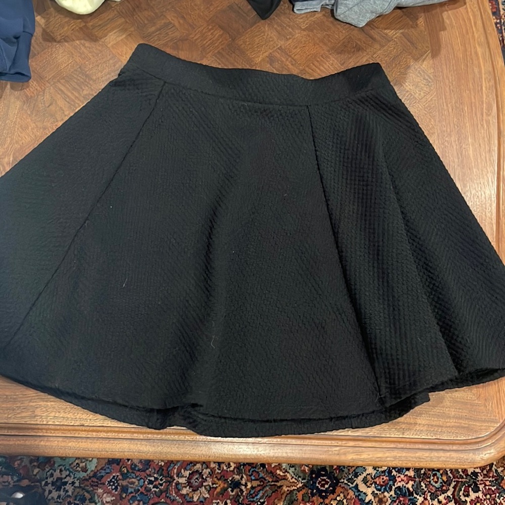 black mini skirt